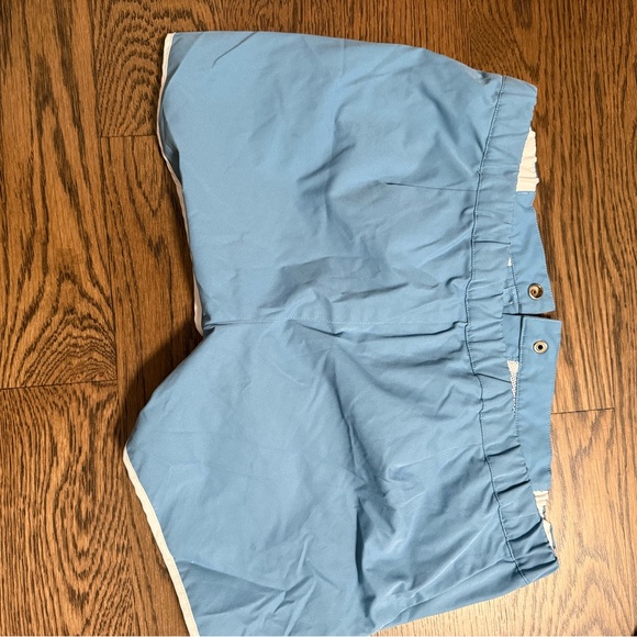 Parke & Ronen Light Blue Swim Shorts with White Trim - Picture 2 of 3